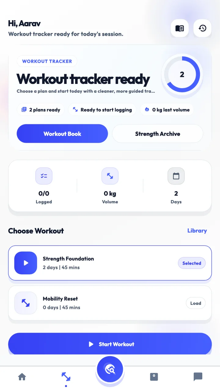 Member workout plans in the Atlas Member App.